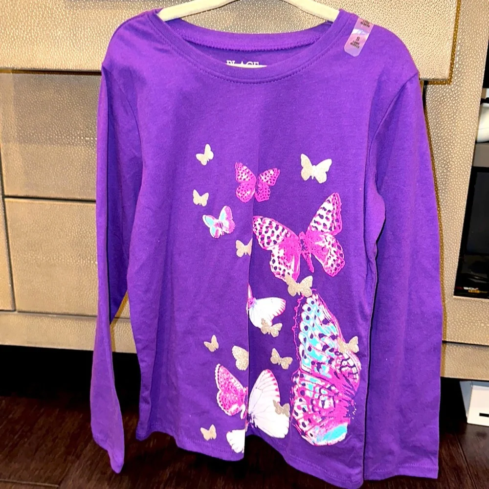 🦋🦋 THE CHILDREN’S PLACE GIRLS’ LONG SLEEVE T-SHIRT WITH BUTTERFLY DETAIL 🦋🦋